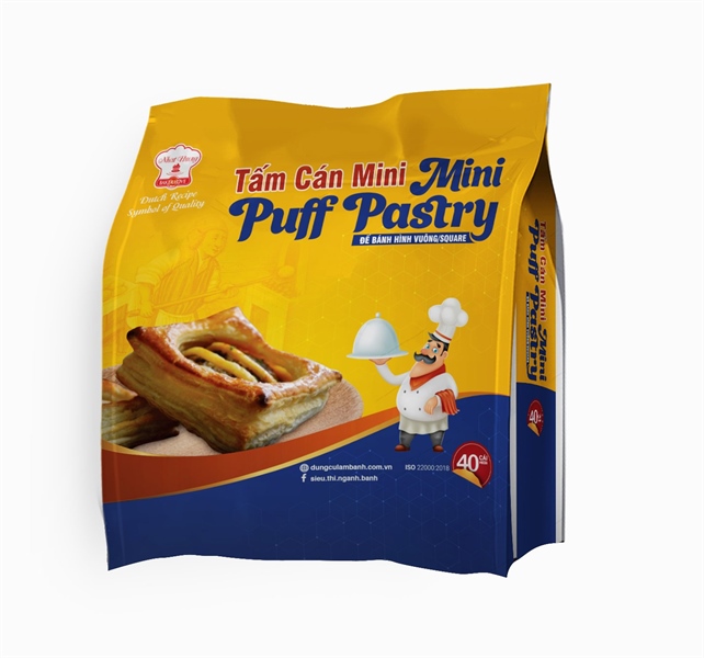 Tấm cán Puff Pastry mini 40 Cái (Vuông)