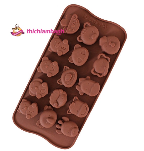 Khuôn silicon 15 gấu love