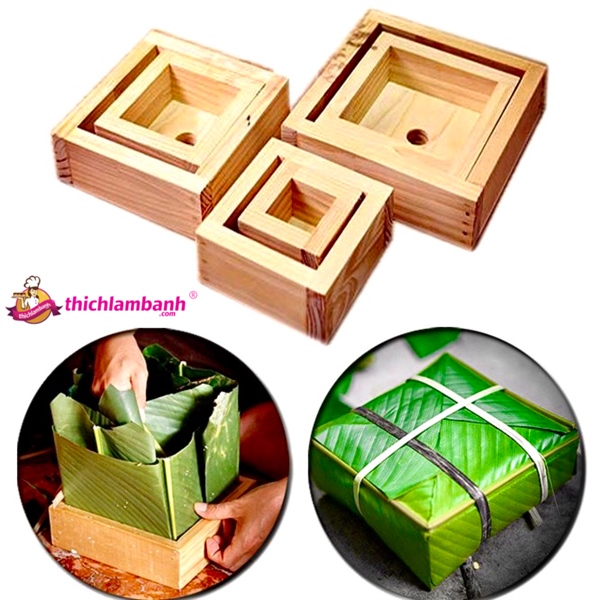 Khuôn làm bánh chưng thông minh 14 cm bằng gỗ