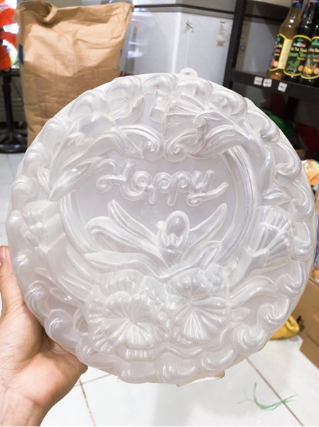 Khuôn nhựa làm rau câu VT 25cm - lãng hoa happy ( mẫu B3)