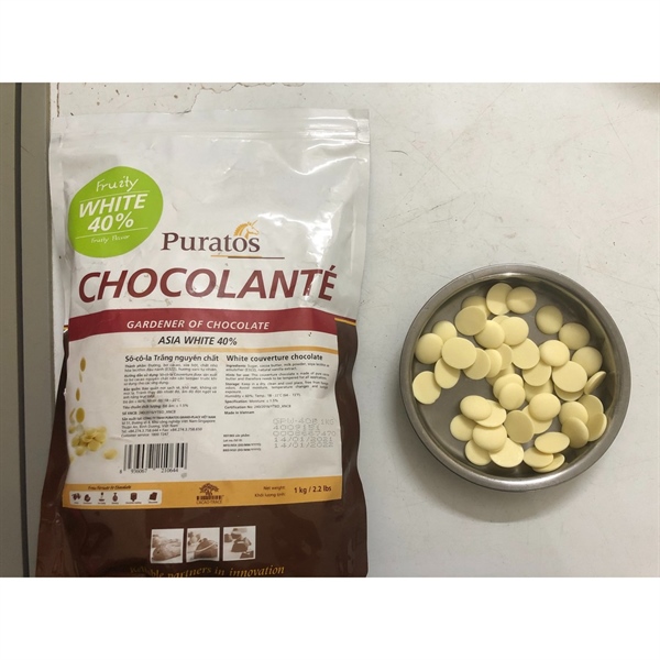 Socola Nút Trắng Nguyên Chất Puratos (100G)