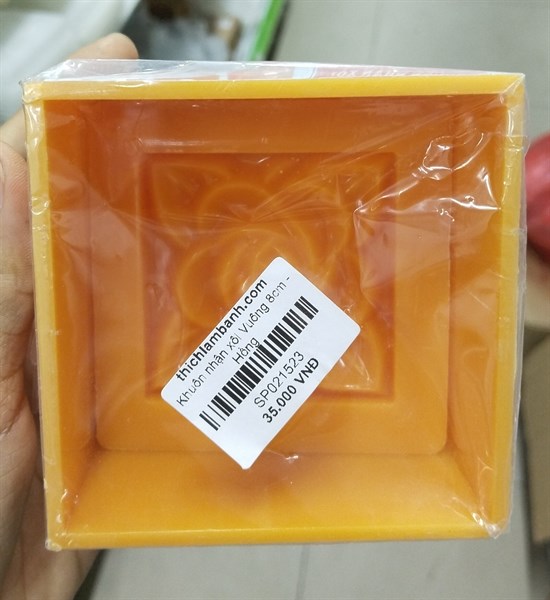 Khuôn Nhấn Xôi Vuông 8cm - Hồng