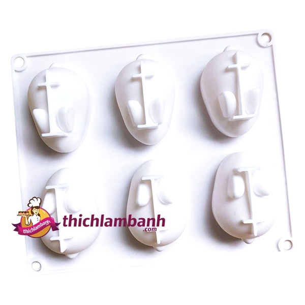 Khuôn silicon 6 con thỏ NHỎ 5.5 cm