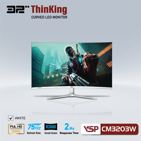 Màn hình cong 32 inch VSP ThinKing Master Gaming VL32 (CM3203W) White