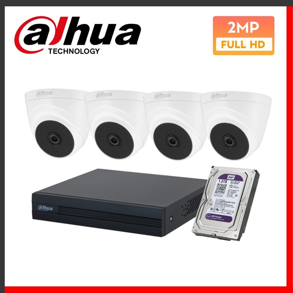 Combo 4 Camera Dahua HDCVI 2MP hồng ngoại