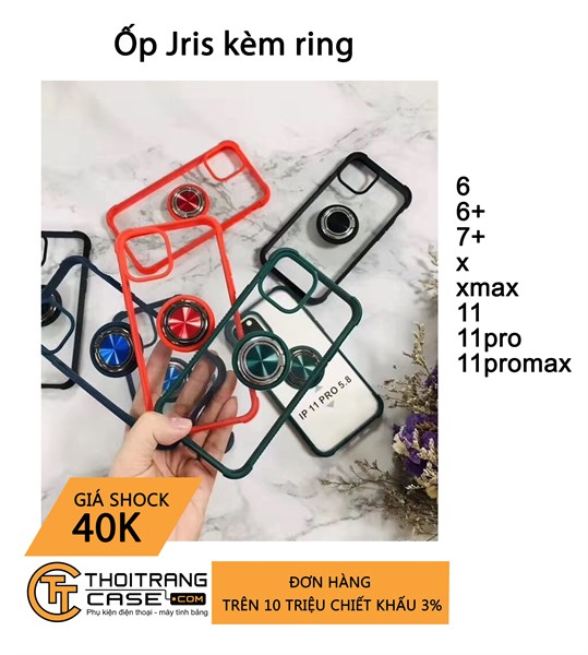 ốp jris kèm ring ip 11