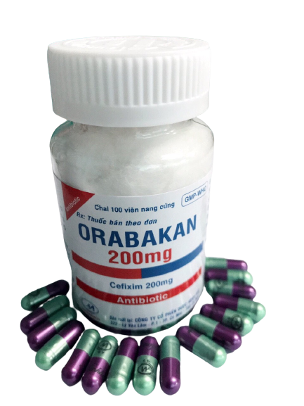 Orabakan 200mg minh hải (chai/100 viên nang)