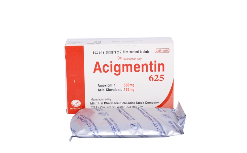 Acigmentin 625mg vỉ nhôm minh hải (h/14v)
