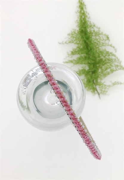 Cài tóc 1 hàng pha lê #5328 hồng rose