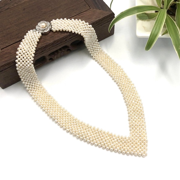 Vòng cổ ngọc trai nhí kết bản tim