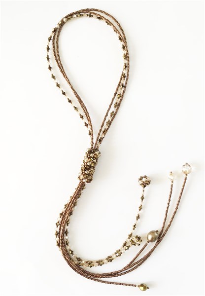 Vòng cổ dây rút mặt ống nâu đồng