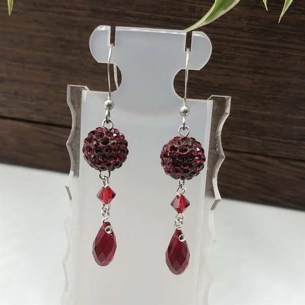 Hoa tai pha lê giọt 6010M11 mix 5328M4 và trái châu