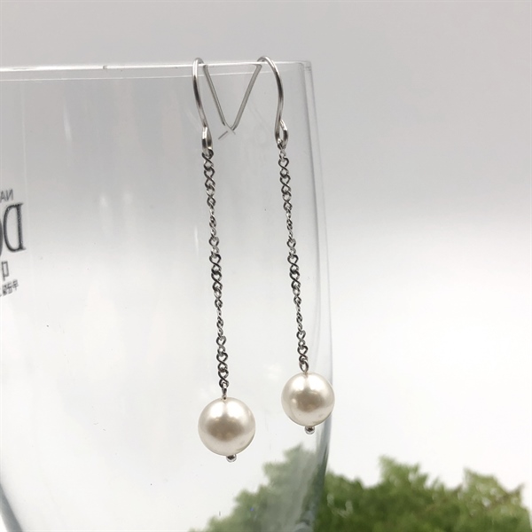 Hoa tai dáng dài ngọc trai Swarovski