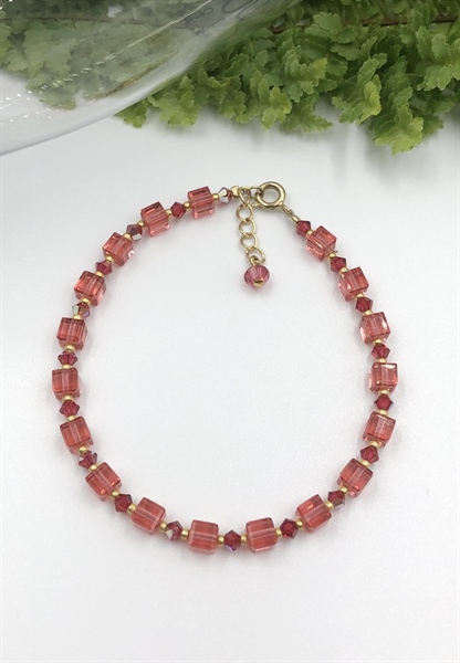 Vòng tay pha lê mix 5601M, 5328M3 và cườm