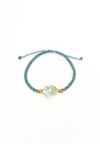 Vòng tay macrame hạt twist thủy tinh Nhật