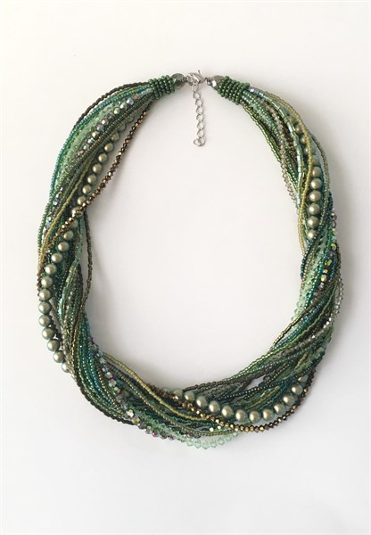 Vòng cổ pha lê mix1 chùm Xanh lá
