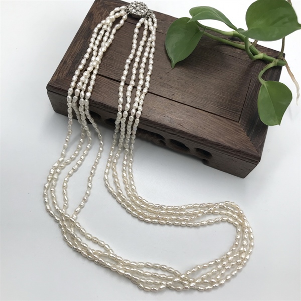 Vòng cổ ngọc trai gạo 5 li (4 vòng)