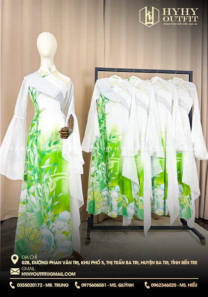 ÁO DÀI TRE XANH TAY BÈO