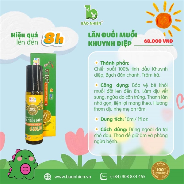 Lăn chống muỗi 8h-10h - 10ml