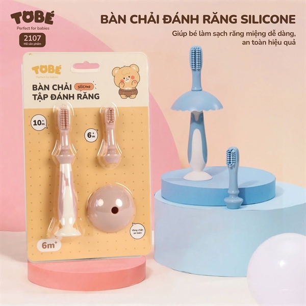 Bàn chải tập đánh răng silicone Tobe