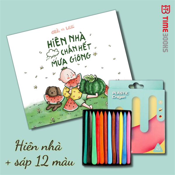 Combo Hiên nhà + Màu sáp plastic crayon 12 màu