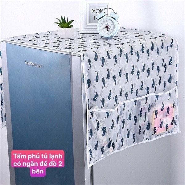 Tấm phủ tủ lạnh có ngăn đề đồ 2 bên