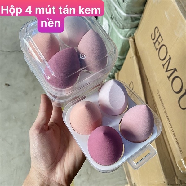 Hộp 4 mút tán kem nền