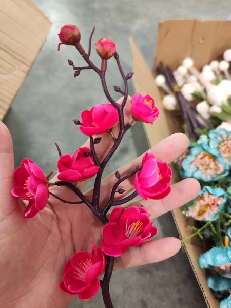 Hoa đào, cành đào cổ 9 bông trang trí