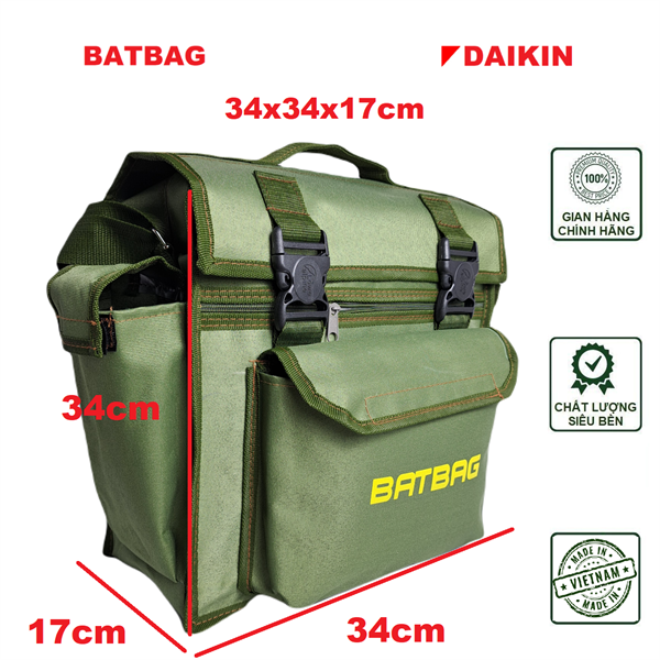 XL34B 34X34X17cm Túi đựng dụng cụ sửa chữa, túi đồ nghề, túi thợ điện, thợ điều hòa Batbag