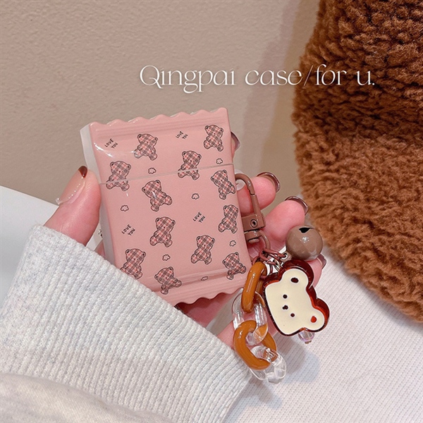 CASE Airpod Kẹo Nâu + Dây Gấu - Pro