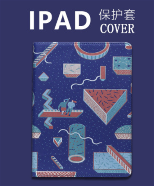 CASE Ipad Da Cứng - Hình Khối Nền Xanh - Pro 10.5Inch