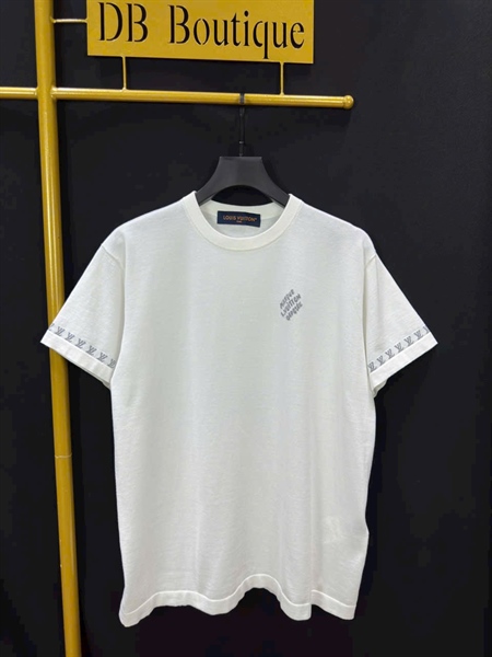 Short-Sleeved Cotton Crewneck ‘Marque L.Vuitton déposée
