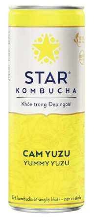 Star Kombucha trà lên men vị cam Yuzu 250ml - Fermented tea