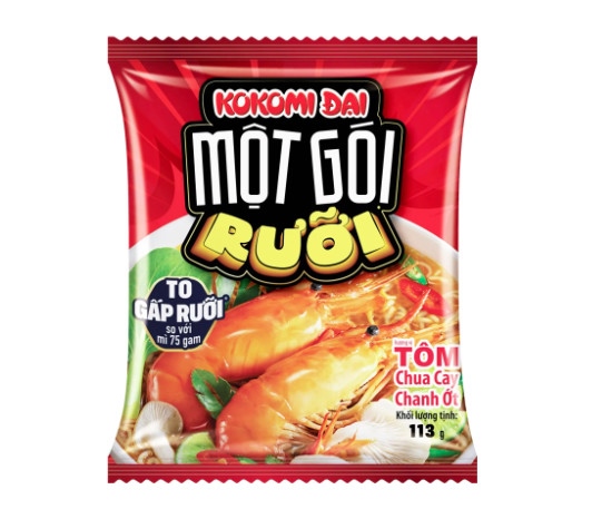 Kokomi Đại mì một gói rưỡi tôm chua cay chanh ớt 113g - Instant noodle