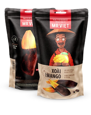 Mr.Viet xoài sấy với socola đen & cà phê 100g - Dried mango dark chocolate & coffee