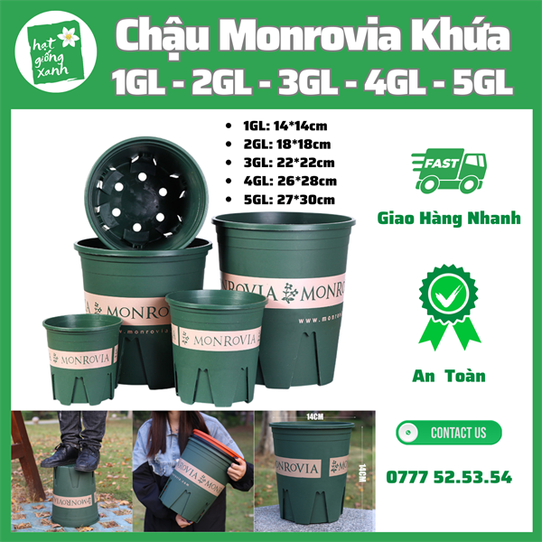 Chậu Monrovia 3GL Khứa(22*22)
