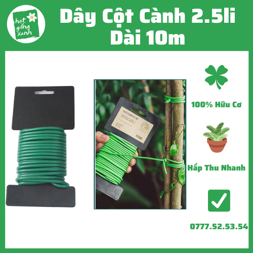 10m Dây Cột Cành Bọc Nhựa Xanh 2.5li