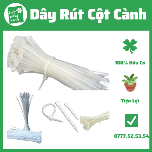 Dây Rút Nhựa Trắng - Đen 20cm