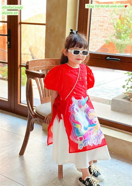 Áo dài BG Pony đỏ