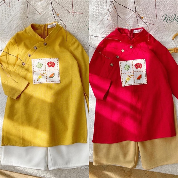 Set Áo dài An nhiên Kakumi - Vàng