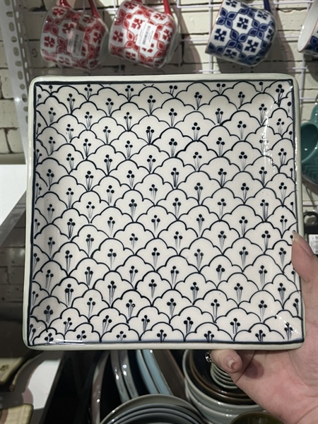 Đĩa vuông 20 BÈO XANH LÁ