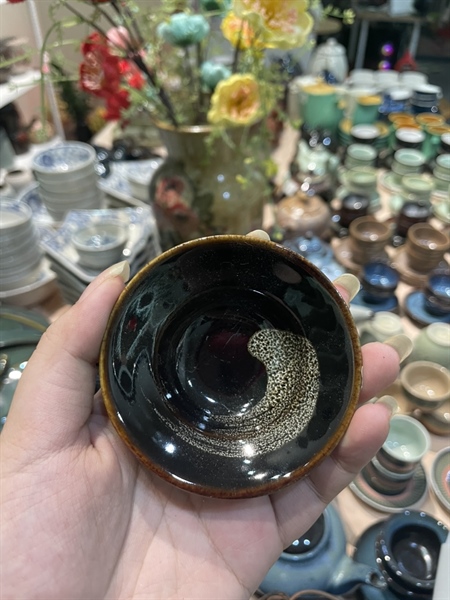 Chén chấm MEN HỎA BIỂN ĐEN VỆT NÂU