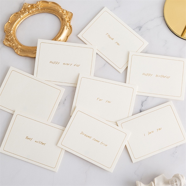 Set 5 Thiệp Giấy Thông Điệp Chữ Vàng