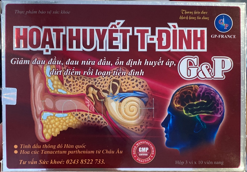 Hoạt huyết T-Đình G & P (Hộp 3 vỉ x 10 viên) - GMP