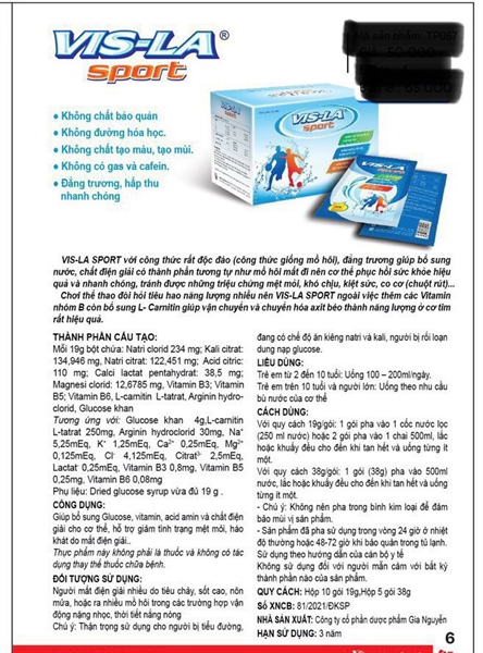 Vis - La Sport (Giúp bổ sung Glucose và chất điện giải) (Hộp 10 gói) - Gia Nguyễn 2