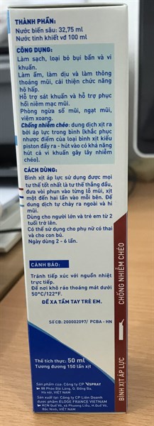 Xịt rửa mũi Vspray 50ml xanh (Người lớn và trẻ em 2 tuổi trở lên) (Hương bạc hà) - Eloge France 2