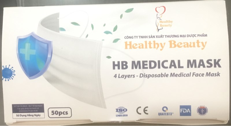 Khẩu trang trắng 4 lớp - HB Medical Mask (H*50cái) - Healthy Beauty 2