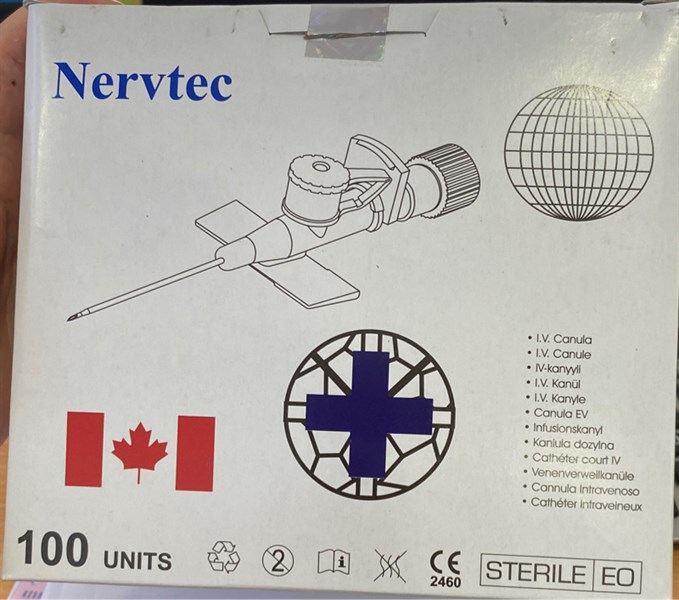 Kim luồn tĩnh mạch Nervtec 24G (Hộp 100 cái) - India (VTYT Hà Nội)