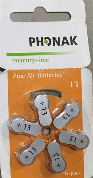 Pin Phonax 13+ (Vỉ*6cái) - Germany ( của máy trợ thính ngoắc tai HB - 23P)
