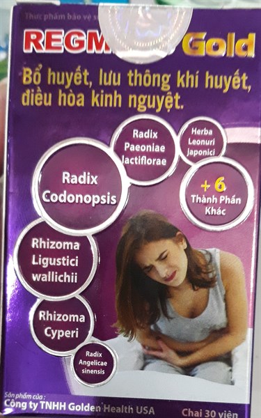 Regmens gold (Bổ huyết, lưu thông khí huyết, điều hòa kinh nguyệt) (Lọ*30viên) - Golden Health
